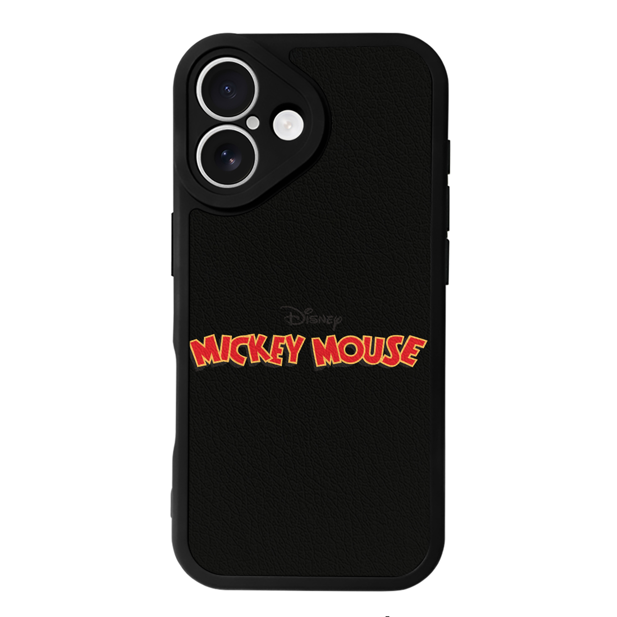 （画像用） ミッキーマウス Mickey Mouse 【iPhone 16シリーズ対応】シリコンスマホケース（レザー調） 材質：シリコン